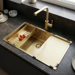 gold-kitchen-sink-with-drainer-vegetable-basket